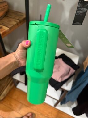 TAG Elemental Bright Green Insulated Tumbler with Straw x2
